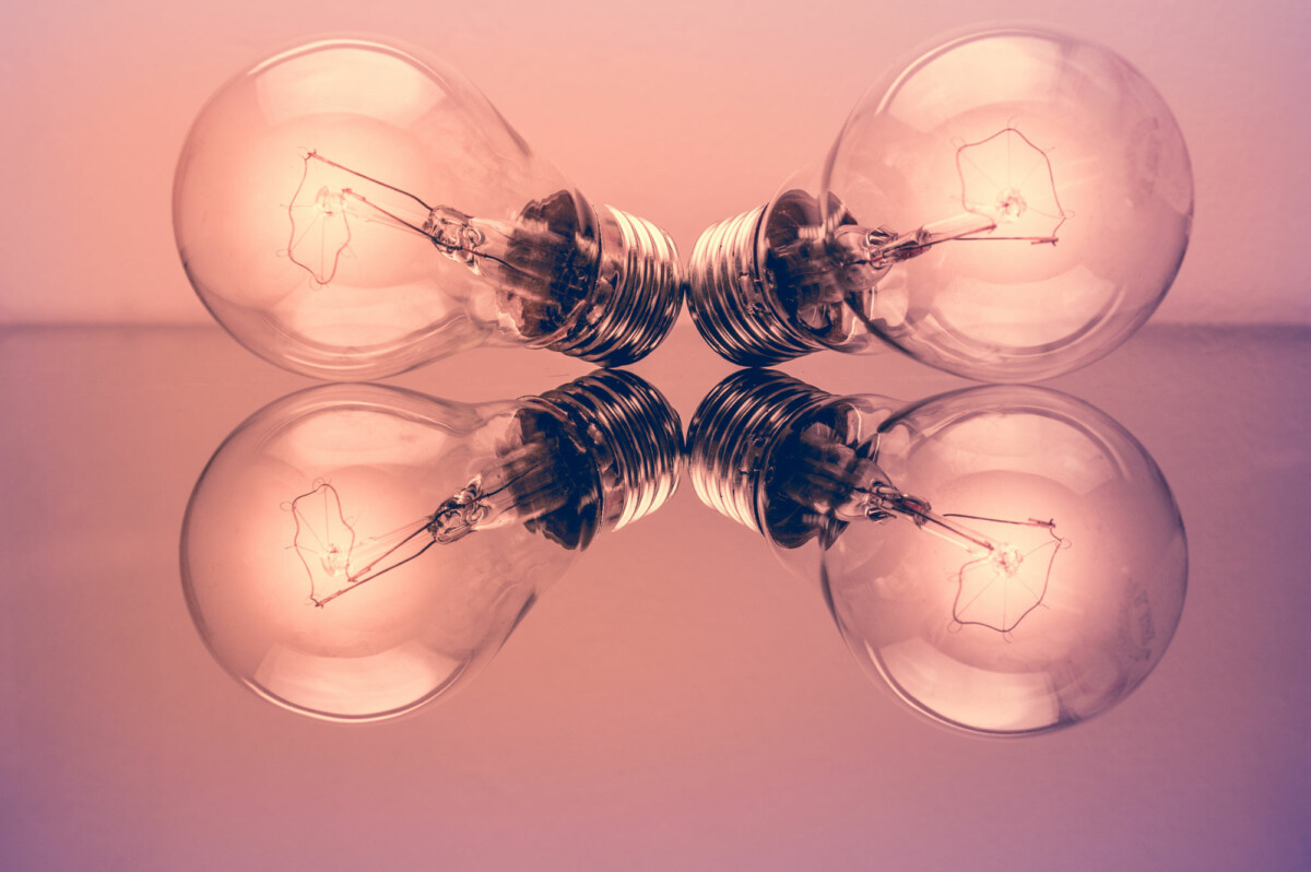 Lightbulbs used to describe marketing ideas